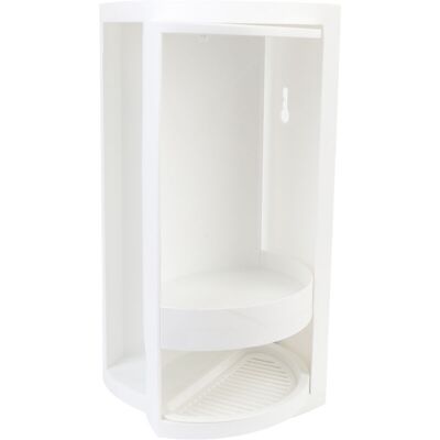 OEM Pp Corner Bathroom Storage Shelf, 2 Tiers, 360-degree Rotating Countertop Organiser, Skincare And Cosmetics Cabinet For The Bedroom, White OEM Pp Corner Bathroom Storage Shelf, 2 Tiers, 360-degree Rotating Countertop Organiser, Skincare And Cosmetics Cabinet For The Bedroom, White