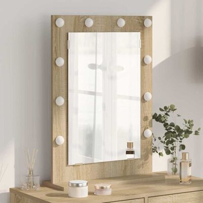 VidaXL Sonoma Oak Mirror - LED Wall Mount Bathroom Vanity VidaXL Sonoma Oak Mirror - LED Wall Mount Bathroom Vanity