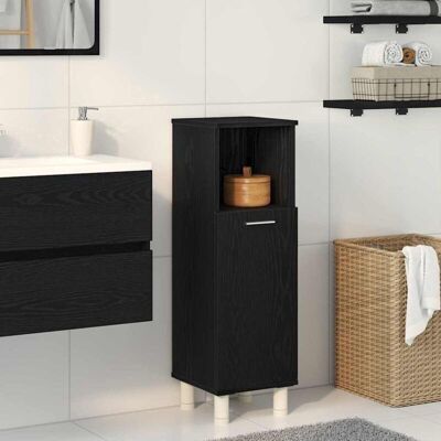 vidaXL Black Oak Bathroom Cabinet - Bathroom Cabinet vidaXL Black Oak Bathroom Cabinet - Bathroom Cabinet