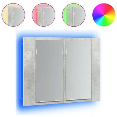 Vidaxl - led Bathroom Mirror Cabinet Concrete Grey 60x12x45 cm Acrylic Vidaxl - led Bathroom Mirror Cabinet Concrete Grey 60x12x45 cm Acrylic