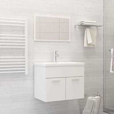 vidaXL Bathroom Furniture Set 2 Piece White Engineered Wood - Bathroom Furniture vidaXL Bathroom Furniture Set 2 Piece White Engineered Wood - Bathroom Furniture