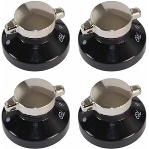 UFIXT Stoves Compatible Black Silver Replacement Oven Cooker Hob control Knob Pack of 4