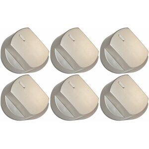 UFIXT Stoves Compatible Silver Replacement Main Oven Cooker Hob Grill Control Knobs Pack of 6
