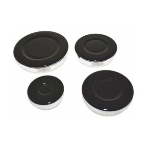 UFIXT Universal Cooker Hob Gas Burner Base and Cap 4 Piece Set 55mm 75mm 100mm