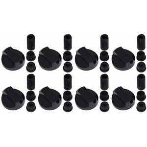 UFIXT Universal Cooker Oven Grill Control Knobs And Adaptors Black Fits All Gas Electric x 8