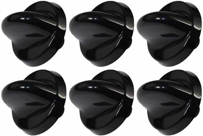 UFIXT Belling 300 Series Compatible Black Oven Cooker Hob Control Knob Pack of 6