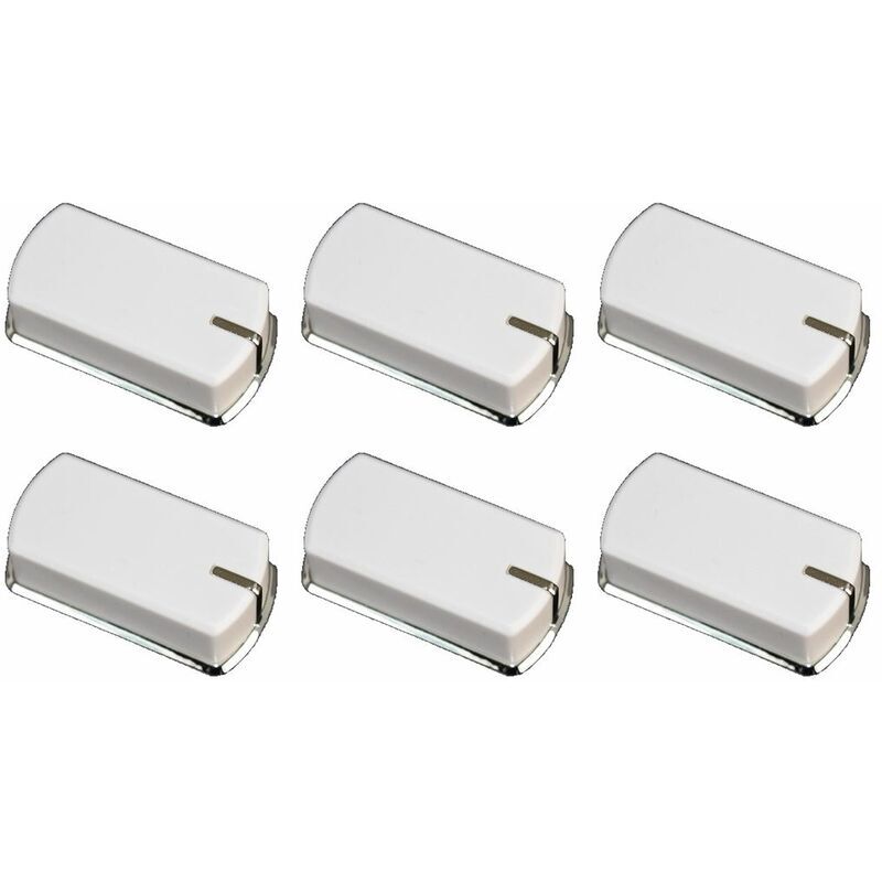 UFIXT Belling Compatible White Silver Oven Cooker Hob Grill Control Knob Pack of 6