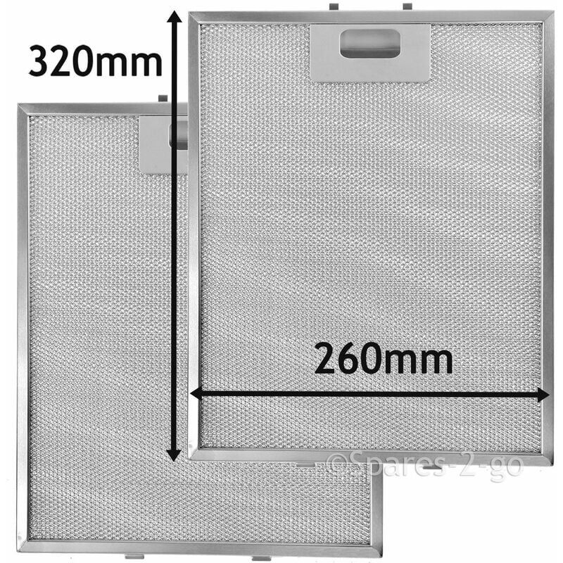 Metal Mesh Filter for Baumatic Cooker Hood/Extractor Fan Vent (318 x 258 mm, Pack of 2)… - Spares2go