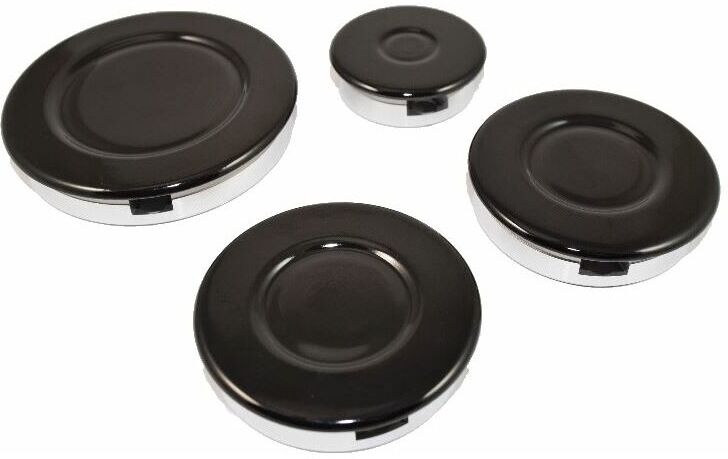 UFIXT Universal Hob Cooker Gas Burner Base and Cap Set 4 Piece 55mm 75mm 100mm