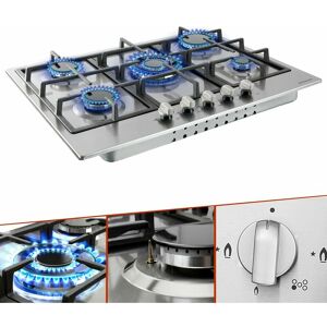 Arebos - Stainless Steel Gas Cooker - 5 burners - 68 cm