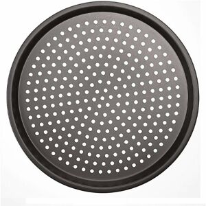 Héloise - Carbon Steel Non-Stick Pizza Tray, Perforated, Round, 32x32x1.5cm (Gray)