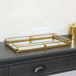 Melody Maison - Gold Rectangle Mirrored Tray - Gold