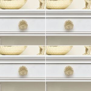 Melody Maison - Set of 4 Gold Palm Leaf Drawer Knobs - Gold