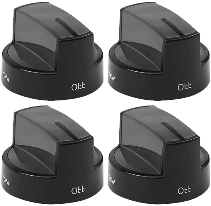 TLILY 4PCS Top Burner Control Stove Knob Replacement W10339442 for Whirlpool Gas Range Stove - Replaces WPW10339442VP, 2311008