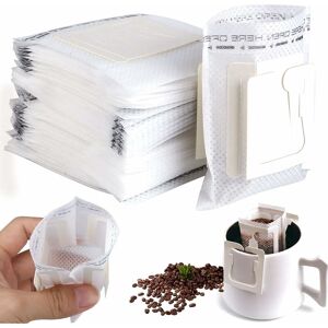 HÉLOISE 100 Pack Disposable Coffee Filters with Hanging Ears, Coffee Filter Bags with Hanging Ear, Portable Coffee Tea Filter, Non-woven Fabric Coffee Filter