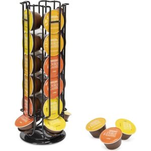 Linghhang - Black Coffee Capsule Holder, Capsule Dispenser Rotating Display Stand for 24 Dolce Gusto Capsules, Storage Racks, 360 Degree Rotatable