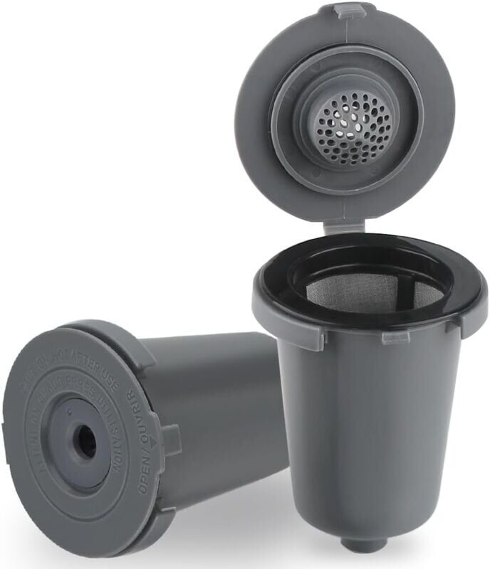 COOCHEER Replacement Parts 2 Gray Reusable Filter Cups Compatible with Cuisinart Single-Cup Coffee Makers