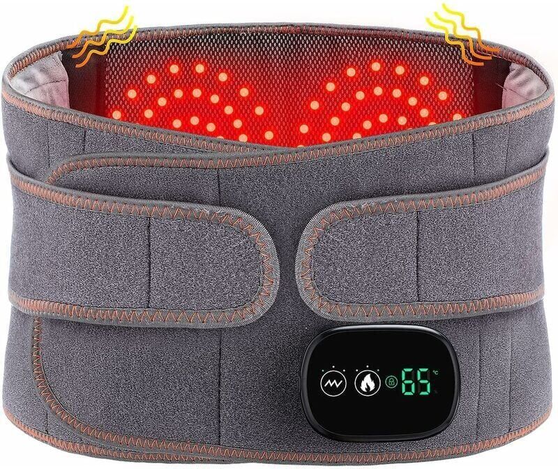 Cyslmuk - Electric Heated Lumbar Cushion, Wireless Back Heating Pad with 3 Fast Heating Massage Modes, Pain Relief