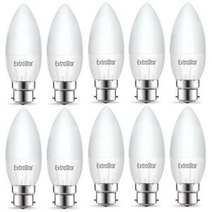 EXTRASTAR 4W led Candle Light Bulb B22, 6500K Daylight (Pack of 10)