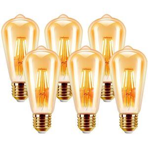 Extrastar - 4W led ST64 Filament Bulb E27, 64 x 142mm, 2200K (Pack of 6)