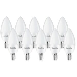 EXTRASTAR 5W led Candle Bulb E14,3000K, Warm White (Pack of 10)