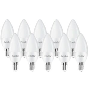 EXTRASTAR 5W led Candle Bulb E14,6500K, Daylight (Pack of 10)