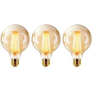 Extrastar - 6W led Filament Ball Bulb E27, 125 x 175mm, 2200K (Pack of 3)