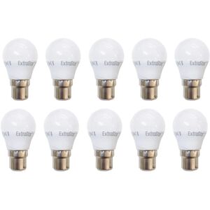 EXTRASTAR 6W led G45 Golf Ball Bulb B22 Warm white 3000K (Pack of 10)