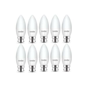 Extrastar - 7W led Candle Bulb B22, 3000K Warm White (Pack of 10)