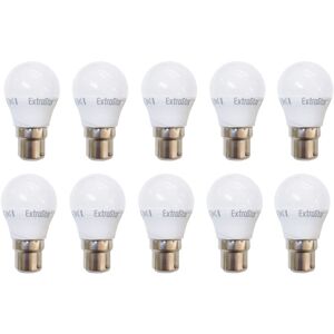 EXTRASTAR 7W led G45 Golf Ball Bulb B22 Daylight 6500K (Pack of 10)