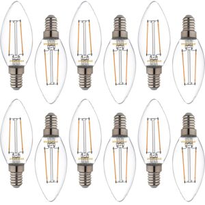 Litecraft - Light Bulb 2.5W E14 Small Edison Screw Candle Warm White led - 12 Pack