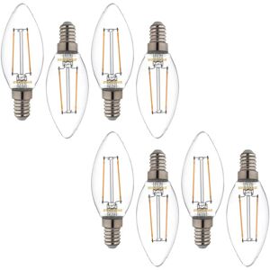 Light Bulb 2.5W E14 Small Edison Screw Candle Warm White led - 8 Pack - Litecraft