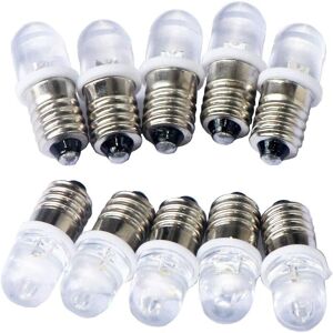 TINOR 10pcs E10 3V Spot led Bulb Lamps Cold White,6000K