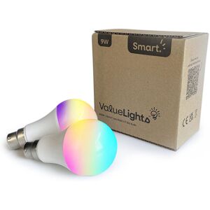 Valuelights - 2 Pack Smart led Light Bulbs App Voice Control rgb Cool Warm Lights bc B22