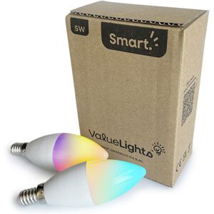 VALUELIGHTS 2 Pack Smart led Light Bulbs App Voice Control rgb Cool Warm Lights ses E14