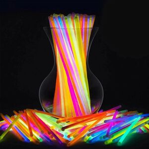 SHATCHI 200 Glowsticks in Mixed Colors & 200 Bracelet Connectors - Add Vibrancy to Your Events - Multicolor