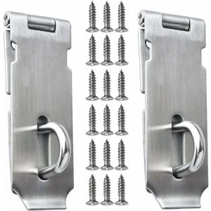 Denuotop - Set of 2 Hasp Latch, Security Latch, Stainless Steel Toggle Latch, Black Sliding Latch for Door, Window, Garden