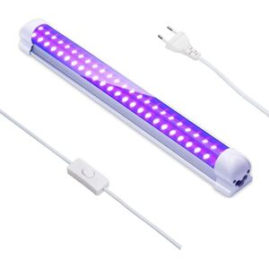 Groofoo - 395nm 10W led Tube Black Light, 48Leds uv Lights Bar, dj Disco Light, Black Light for Halloween Christmas Party Body Painting Neon Makeup