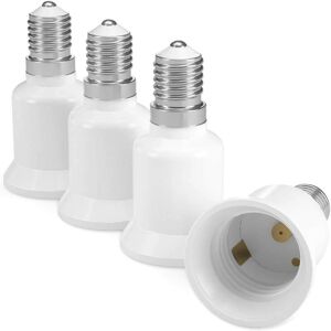 AOUGO 4x Socket Adapter - E14 to E27 Socket Converter - E27 Base Lamp Holder Adapter for Halogen led Bulb