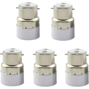 AOUGO 5 Pack B22 to E14 Bulb Socket Converter B22 Socket Switch to Standard E14 Adapter Lamp Holder