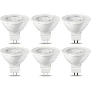 Aougo - 6 Pack GU5.3 MR16 led Light Bulbs 5W Warm White Non Dimmable 220V [Energy Class g]