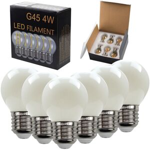 Groofoo - 6-Pack Led Light Bulb G45 6500K Globe Warm White Led Filament Light Bulb E27 220/240V Edison Light Bulb Chandelier Light Bulb 4Watt