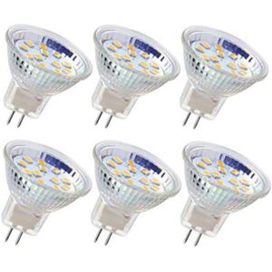 AOUGO 6pcs MR11 led Bulbs GU4 Spotlight Bulbs 3W 18LEDs Halogen Bulbs 20W Non-Dimmable Equivalent 12V ac/dc led Bulbs for Home Landscape Track Lighting