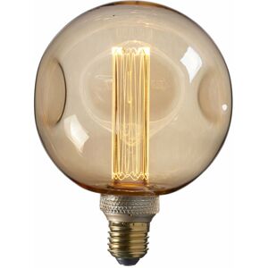 Loops - Amber Tinted Dimple Glass E27 led Lamp - 2.5W Light Bulb 120 Lumens - Warm White