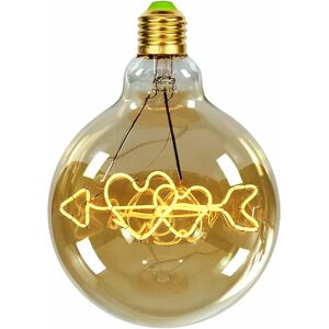 Groofoo - Big Globe G125 Vintage led Light Bulbs 4W 220/240V Cupid's Arrow Design Warm Yellow