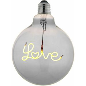 LOOPS Decorative E27 LED Filament Bulb - LOVE Downwards Facing Lamp - Tinted Glass