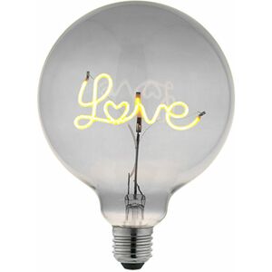 Loops - Decorative E27 led Filament Bulb - love Upwards Facing Lamp - Smoke Tinted Glass