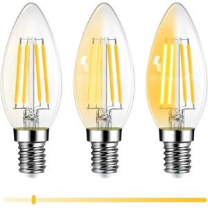 AOUGO E14 led Candle Light Bulb, 6W Dimmable led Bulb, 60W Incandescent Equivalent, 600LM 2700K Warm White led Bulb, Energy Saving for Chandeliers, Wall