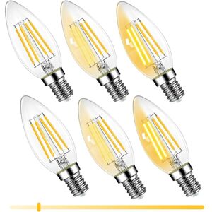 Aougo - E14 led Candle Light Bulb, 6W Dimmable led Light Bulb, 60W Incandescent Equivalent, 600LM 2700K Warm White led Bulb, Energy Saving for