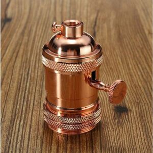 E26/E27 Retro Vintage Edison Industrial Bulb Lamp Socket with Switch - Rose Gold Denuotop